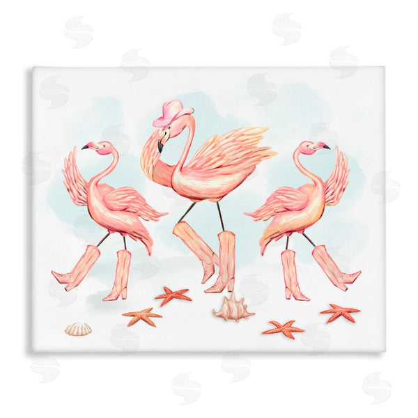 stupell industries Ziwei Li | Dancing Cowboy Flamingoes