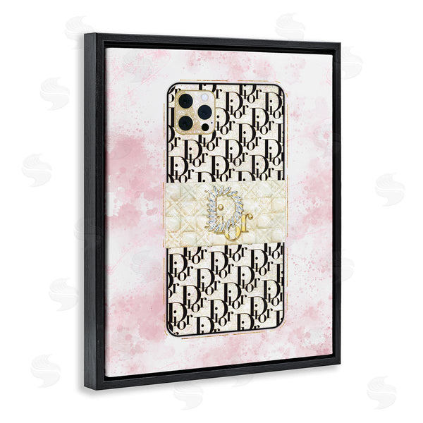 Stupell Industries Ziwei Li | Deluxe Glam Cellphone Still Life Pink Splatter Pattern Wall Art