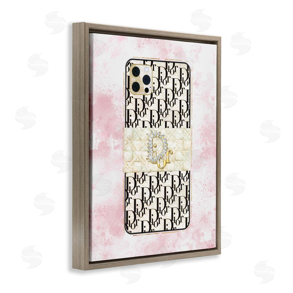 Stupell Industries Ziwei Li | Deluxe Glam Cellphone Still Life Pink Splatter Pattern Wall Art
