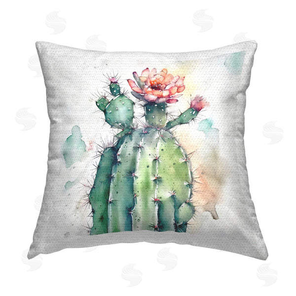 Stupell Industries Ziwei Li | Desert Cactus Watercolor Flower Printed Throw Pillow