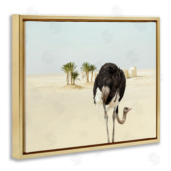 Stupell Industries Ziwei Li | Desert Ostrich Sand Landscape