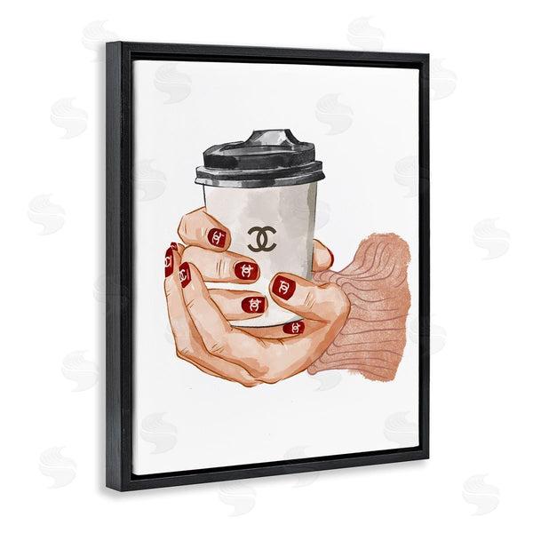 Stupell Industries Ziwei Li | Designer Logo Red Nail Polish Coffee Cup Wall Art