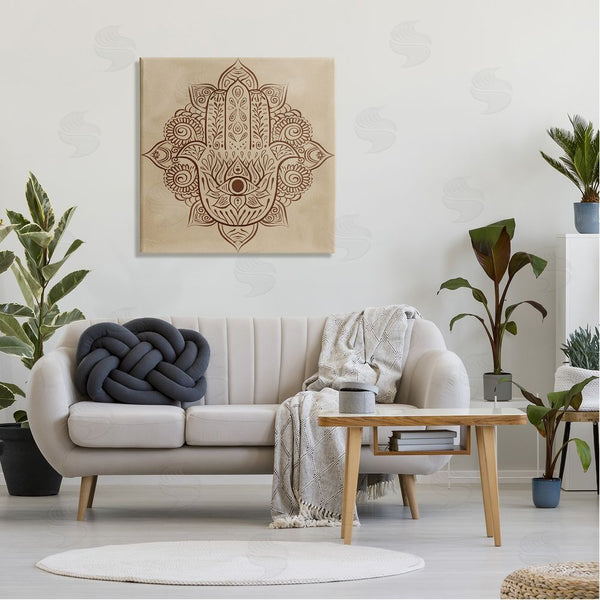 Stupell Industries Ziwei Li | Detailed Botanical Hamsa Symbol Wall Art