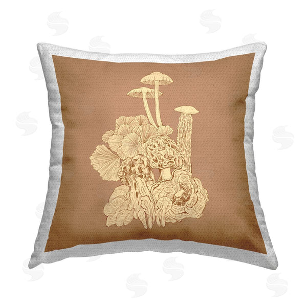 Stupell Industries Ziwei Li | Detailed Mushrooms Botanical Plants Printed Throw Pillow