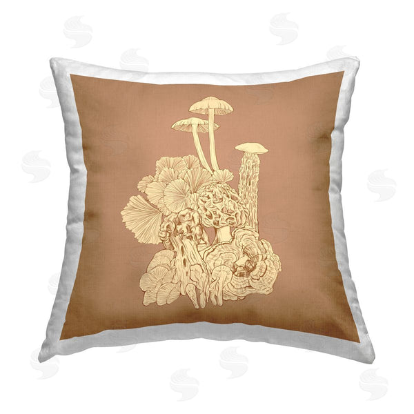 stupell industries Ziwei Li | Detailed Mushrooms Botanical Plants Printed Throw Pillow