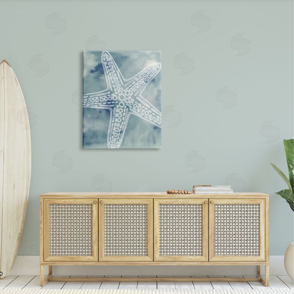Stupell Industries Ziwei Li | Detailed Starfish Pattern Circles Blurred Watercolor Background Wall Art