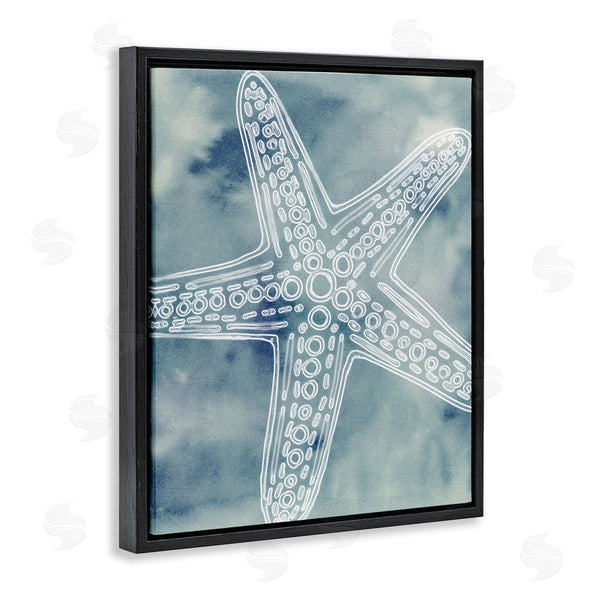 Stupell Industries Ziwei Li | Detailed Starfish Pattern Circles Blurred Watercolor Background Wall Art