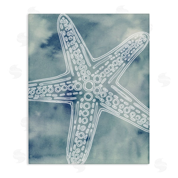 stupell industries Ziwei Li | Detailed Starfish Pattern Circles Blurred Watercolor Background Wall Art