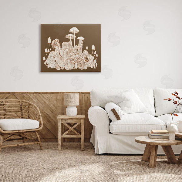 Stupell Industries Ziwei Li | Detailed Various Mushrooms Cottage Neutrals Wildlife Plants Wall Art