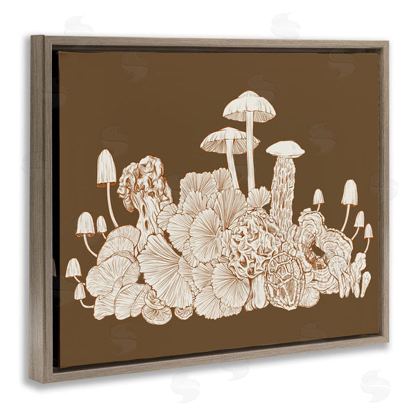 Stupell Industries Ziwei Li | Detailed Various Mushrooms Cottage Neutrals Wildlife Plants Wall Art