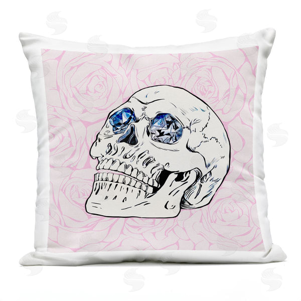 Stupell Industries Ziwei Li | Diamond Eyes Pink Skull Printed Throw Pillow