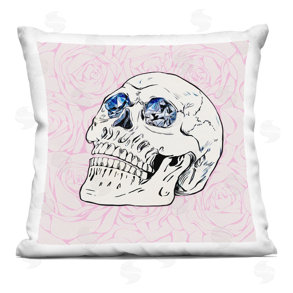 stupell industries Ziwei Li | Diamond Eyes Pink Skull Printed Throw Pillow