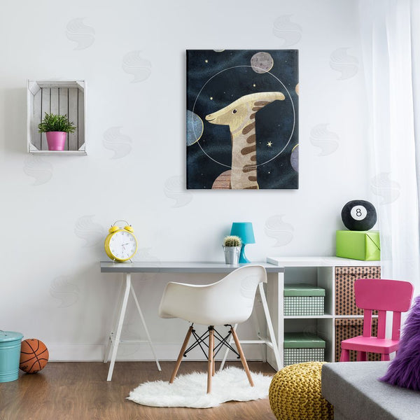 Stupell Industries Ziwei Li | Dinosaur Astronaut Helmet Outer Space Imagination Ancient Reptile Wall Art