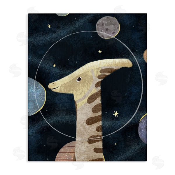 stupell industries Ziwei Li | Dinosaur Astronaut Helmet Outer Space Imagination Ancient Reptile Wall Art