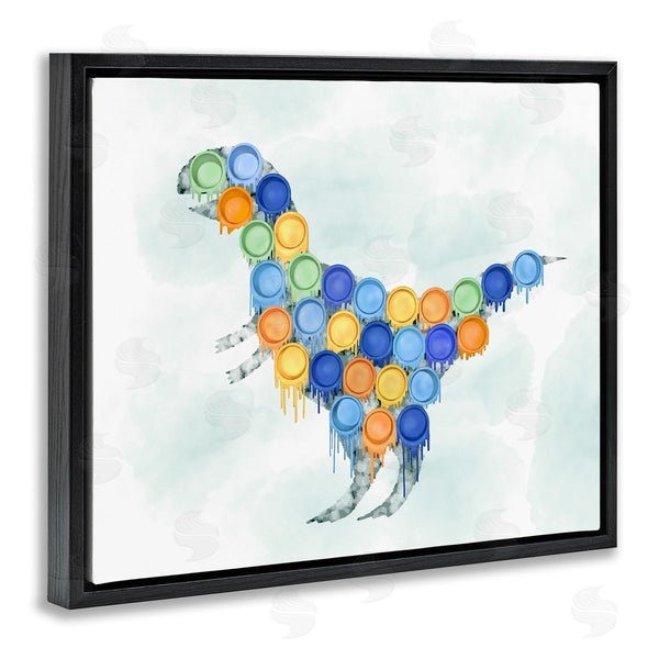 Stupell Industries Ziwei Li | Dinosaur Paint Cups Blue