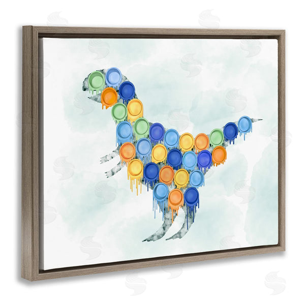 Stupell Industries Ziwei Li | Dinosaur Paint Cups Blue