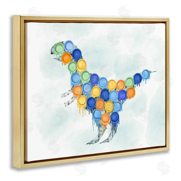 Stupell Industries Ziwei Li | Dinosaur Paint Cups Blue