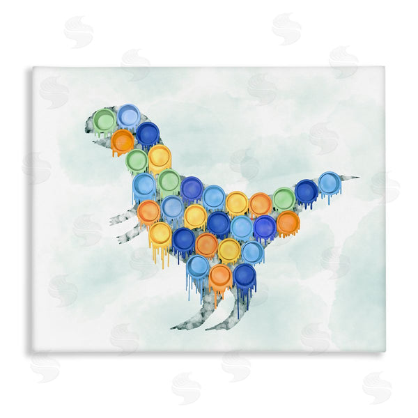 stupell industries Ziwei Li | Dinosaur Paint Cups Blue