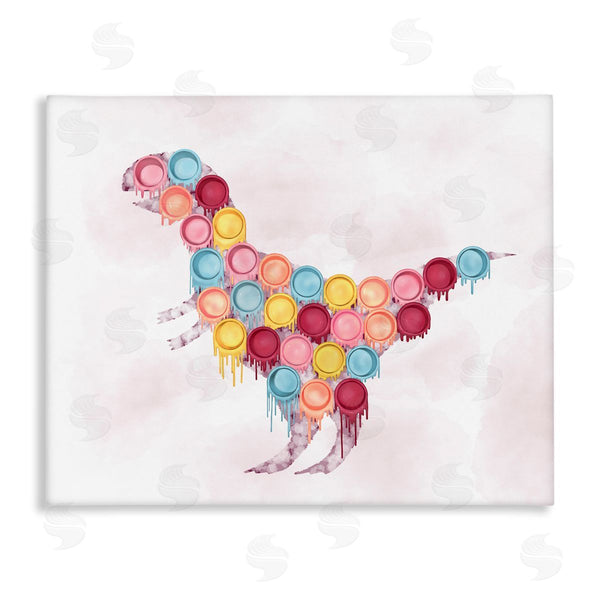 stupell industries Ziwei Li | Dinosaur Paint Cups Pink