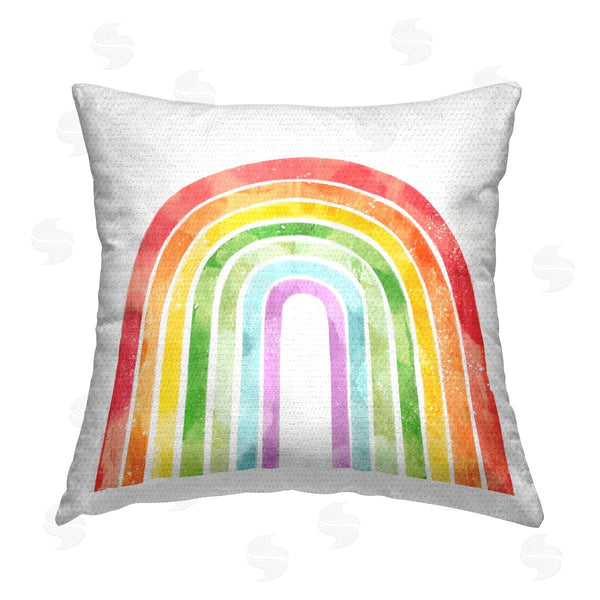 Stupell Industries Ziwei Li | Distressed Rainbow Arch Stripes Printed Throw Pillow