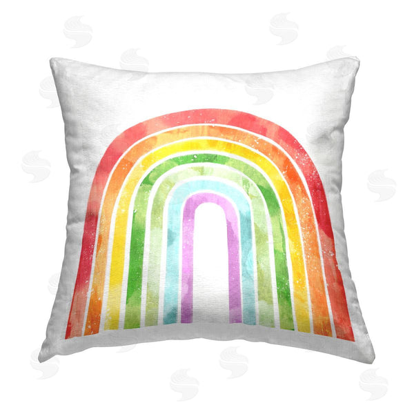 stupell industries Ziwei Li | Distressed Rainbow Arch Stripes Printed Throw Pillow