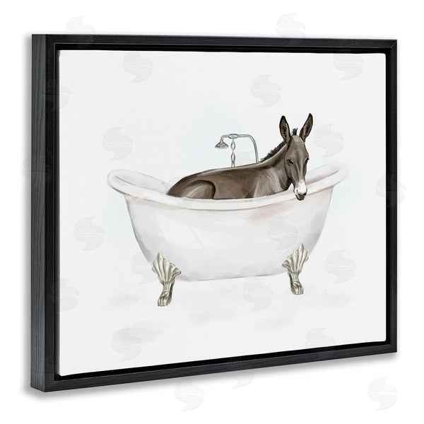 Stupell Industries Ziwei Li | Donkey Bathroom Tub Animal Wall Art
