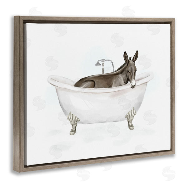 Stupell Industries Ziwei Li | Donkey Bathroom Tub Animal Wall Art