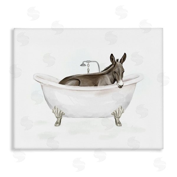 stupell industries Ziwei Li | Donkey Bathroom Tub Animal Wall Art