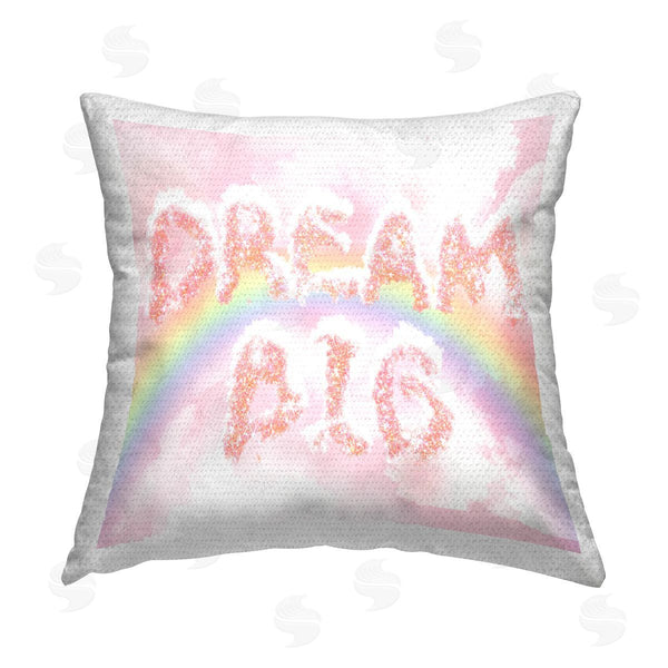 Stupell Industries Ziwei Li | Dream Big Pastel Dazzling Rainbow Printed Throw Pillow