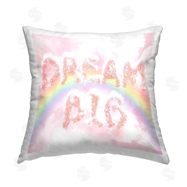 stupell industries Ziwei Li | Dream Big Pastel Dazzling Rainbow Printed Throw Pillow