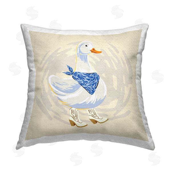 Stupell Industries Ziwei Li | Duck In Cowboy Boots Printed Throw Pillow