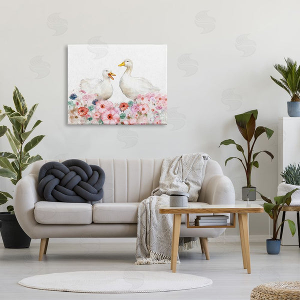Stupell Industries Ziwei Li | Ducks & Pastel Flowers Wall Art
