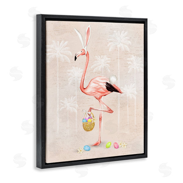 Stupell Industries Ziwei Li | Easter Flamingo Pink Bird Egg Hunt Basket Wall Art