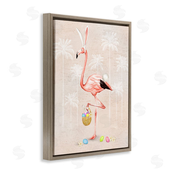 Stupell Industries Ziwei Li | Easter Flamingo Pink Bird Egg Hunt Basket Wall Art