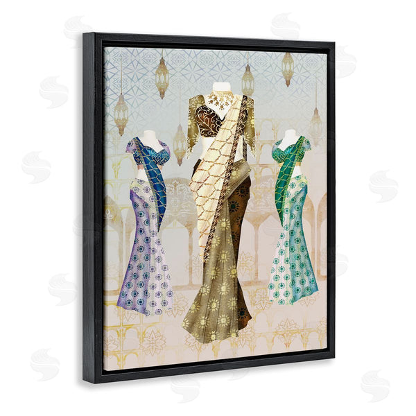 Stupell Industries Ziwei Li | Eastern Glam Fashion On Geometric Arabesque Background Wall Art