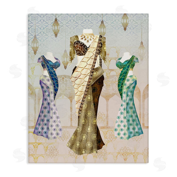 stupell industries Ziwei Li | Eastern Glam Fashion on Geometric Arabesque Background Wall Art
