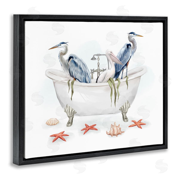 Stupell Industries Ziwei Li | Egrets In Nautical Bathtub Wall Art