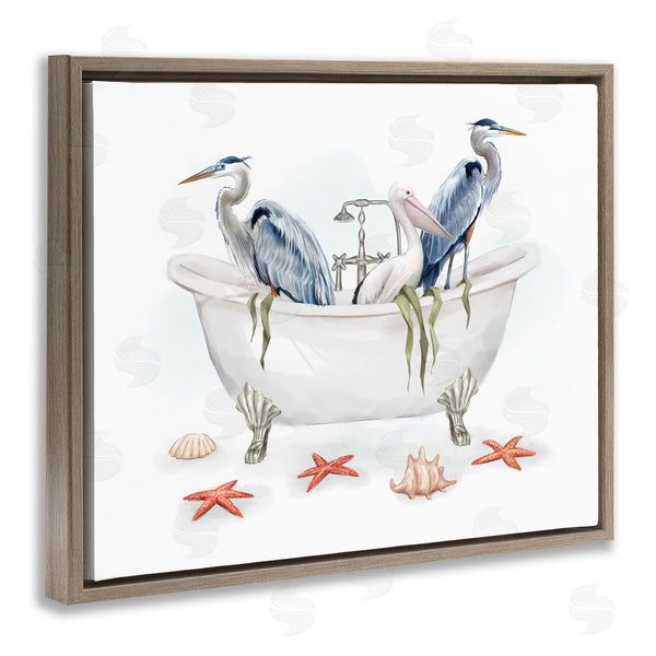 Stupell Industries Ziwei Li | Egrets In Nautical Bathtub Wall Art