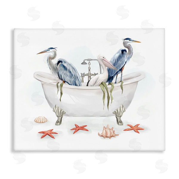 stupell industries Ziwei Li | Egrets in Nautical Bathtub Wall Art