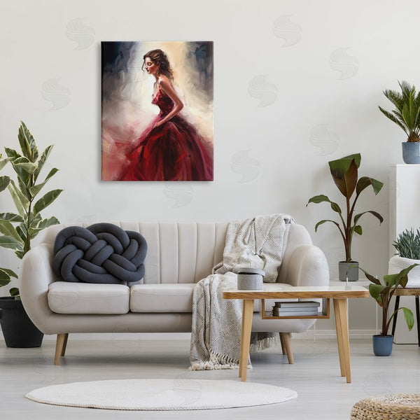 Stupell Industries Ziwei Li | Elegant Woman Red Dress Wall Art