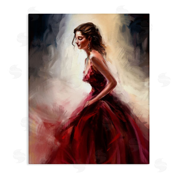 stupell industries Ziwei Li | Elegant Woman Red Dress Wall Art
