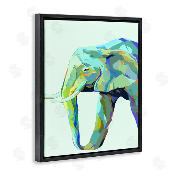 Stupell Industries Ziwei Li | Elephant Abstract Shapes Blue Green