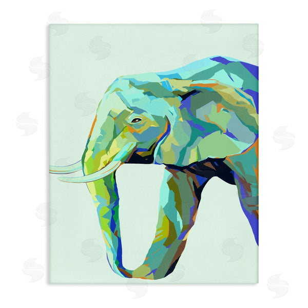 stupell industries Ziwei Li | Elephant Abstract Shapes Blue Green