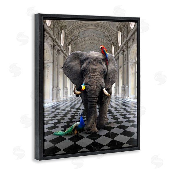 Stupell Industries Ziwei Li | Elephant In Classical Architecture