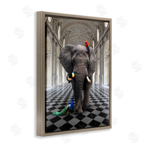 Stupell Industries Ziwei Li | Elephant In Classical Architecture