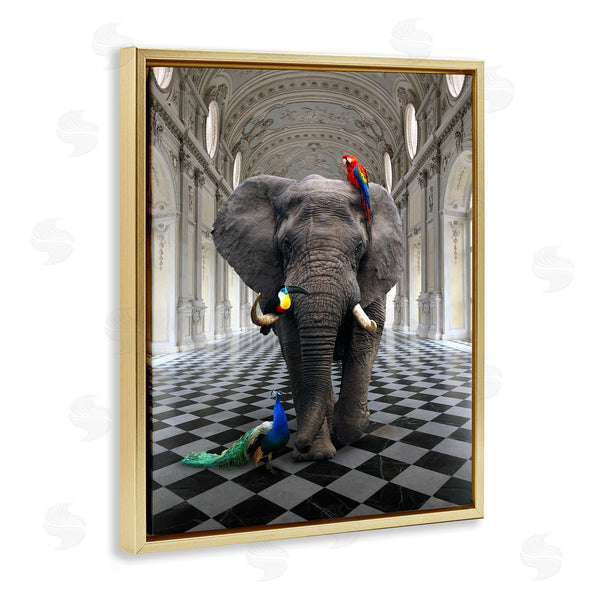Stupell Industries Ziwei Li | Elephant In Classical Architecture