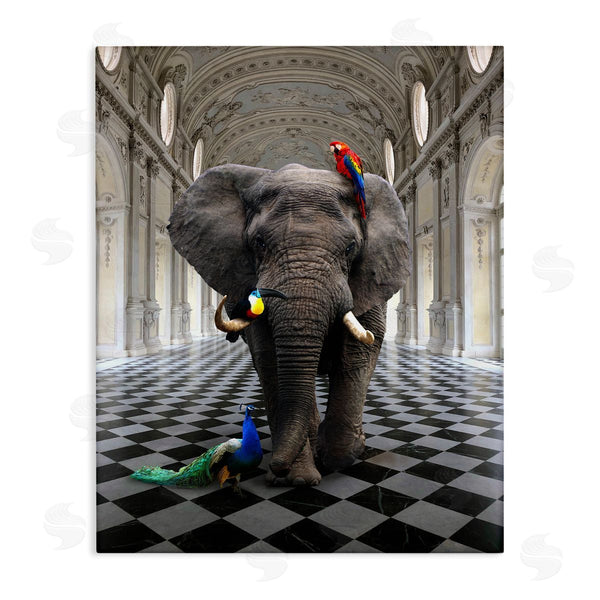 stupell industries Ziwei Li | Elephant in Classical Architecture