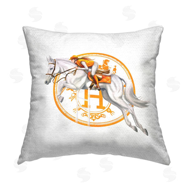 Stupell Industries Ziwei Li | Equestrian Jockey Chic Fashion Printed Throw Pillow