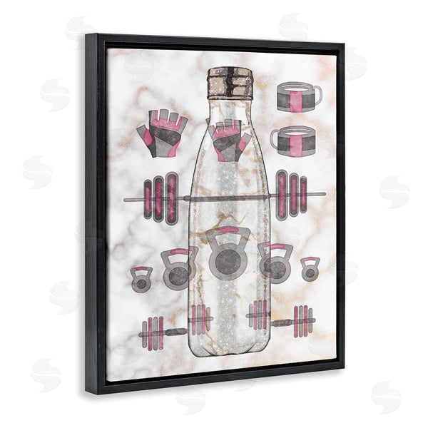 Stupell Industries Ziwei Li | Exercise Bottle Glam Home Weight Lifting Equipment Wall Art