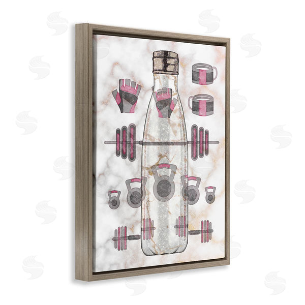 Stupell Industries Ziwei Li | Exercise Bottle Glam Home Weight Lifting Equipment Wall Art